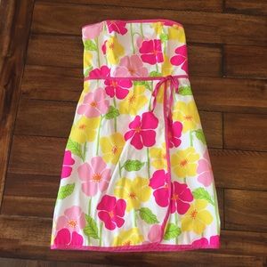 Lilly Pulitzer pink & yellow floral flower dress